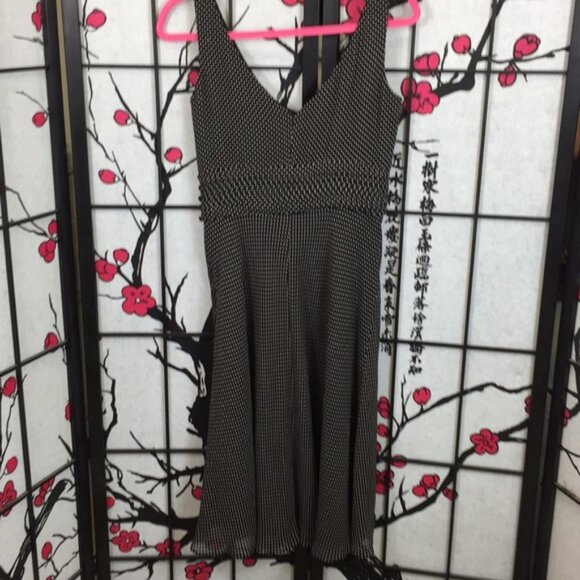 Black & White Polka dot lined silk dress Flowing 4 - Picture 3 of 4